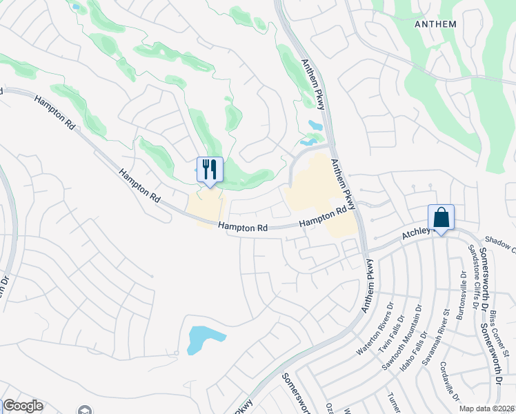 map of restaurants, bars, coffee shops, grocery stores, and more near 2574 Highmore Avenue in Henderson