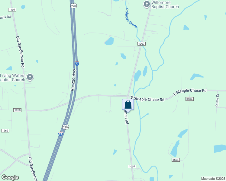 map of restaurants, bars, coffee shops, grocery stores, and more near 105 East Steeple Chase Road in Greensboro