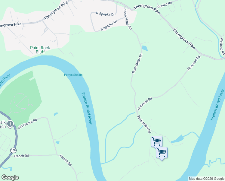 map of restaurants, bars, coffee shops, grocery stores, and more near 3015 Rush Miller Road in Knoxville