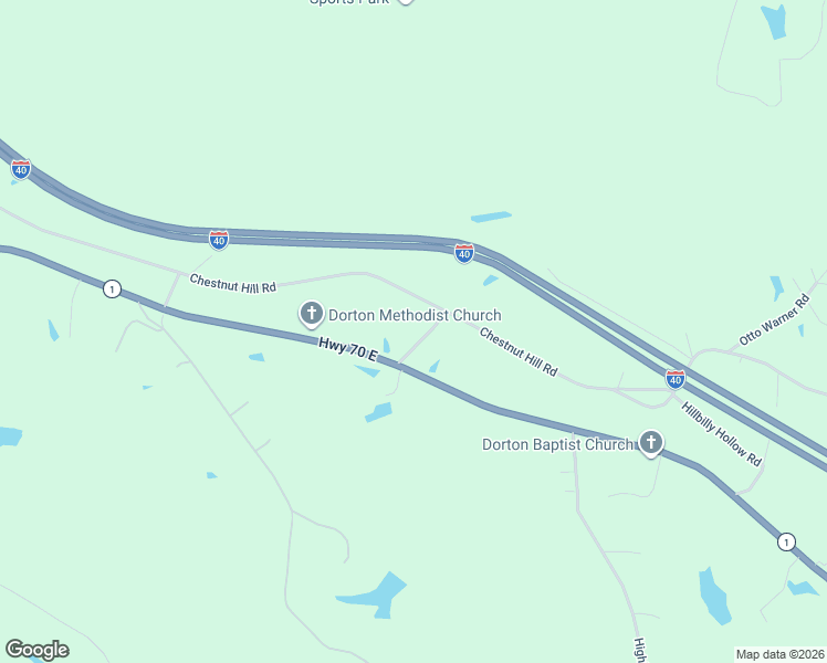 map of restaurants, bars, coffee shops, grocery stores, and more near 1256 Chestnut Hill Road in Crossville