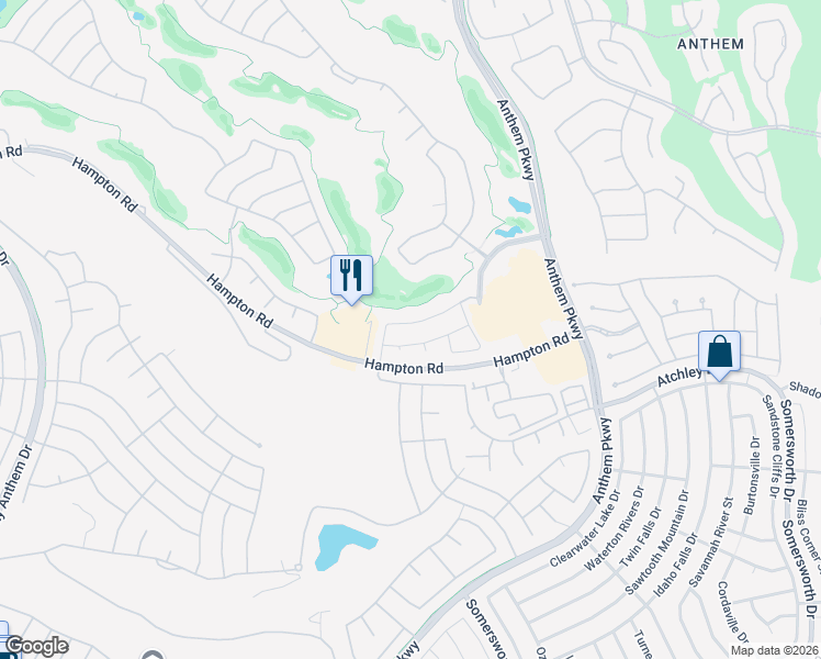 map of restaurants, bars, coffee shops, grocery stores, and more near 2585 Forest City Drive in Henderson