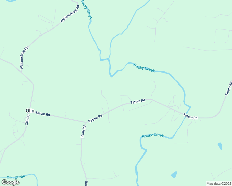 map of restaurants, bars, coffee shops, grocery stores, and more near 456 Tatum Road in Olin