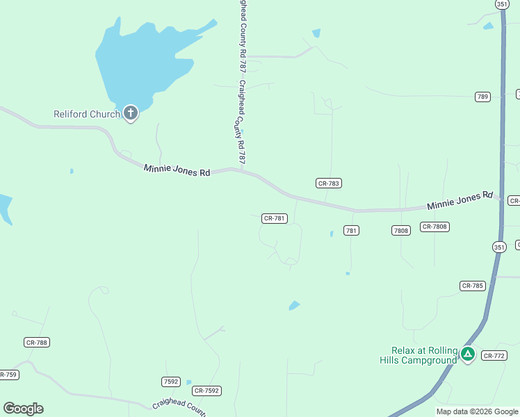 map of restaurants, bars, coffee shops, grocery stores, and more near 178 County Road 781 in Jonesboro