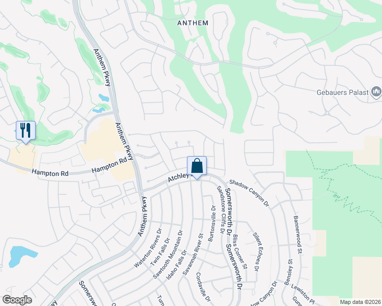 map of restaurants, bars, coffee shops, grocery stores, and more near 2318 Shorewood Hills Avenue in Henderson