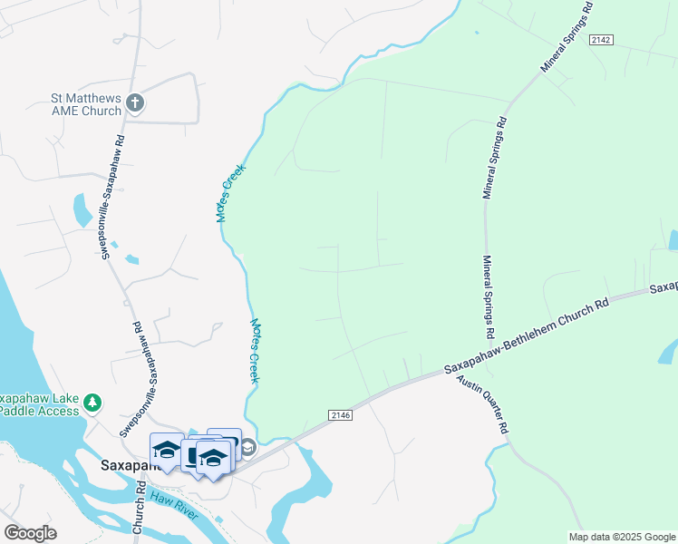 map of restaurants, bars, coffee shops, grocery stores, and more near 2179 Softwind Drive in Graham