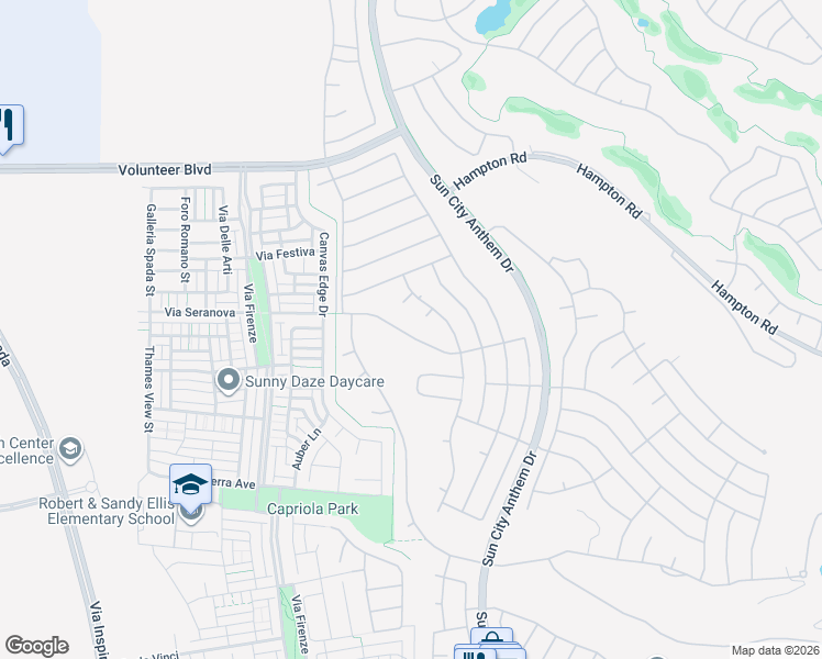 map of restaurants, bars, coffee shops, grocery stores, and more near 3056 Brownbirds Nest Drive in Henderson