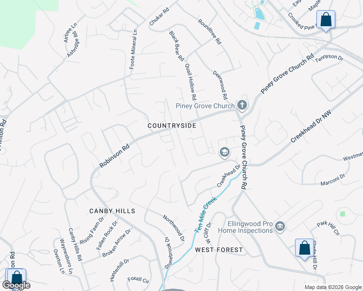map of restaurants, bars, coffee shops, grocery stores, and more near 2032 Countryhill Lane in Knoxville