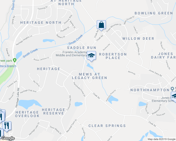 map of restaurants, bars, coffee shops, grocery stores, and more near 1220 Legacy Greene Avenue in Wake Forest