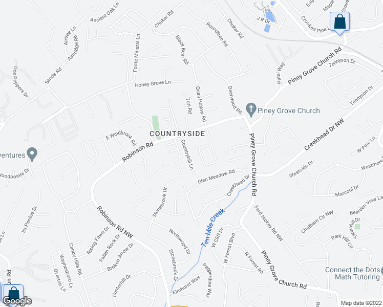 map of restaurants, bars, coffee shops, grocery stores, and more near 2030 Countryhill Lane in Knoxville