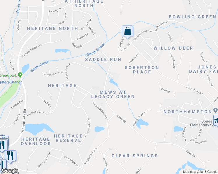 map of restaurants, bars, coffee shops, grocery stores, and more near 1216 Legacy Greene Avenue in Wake Forest