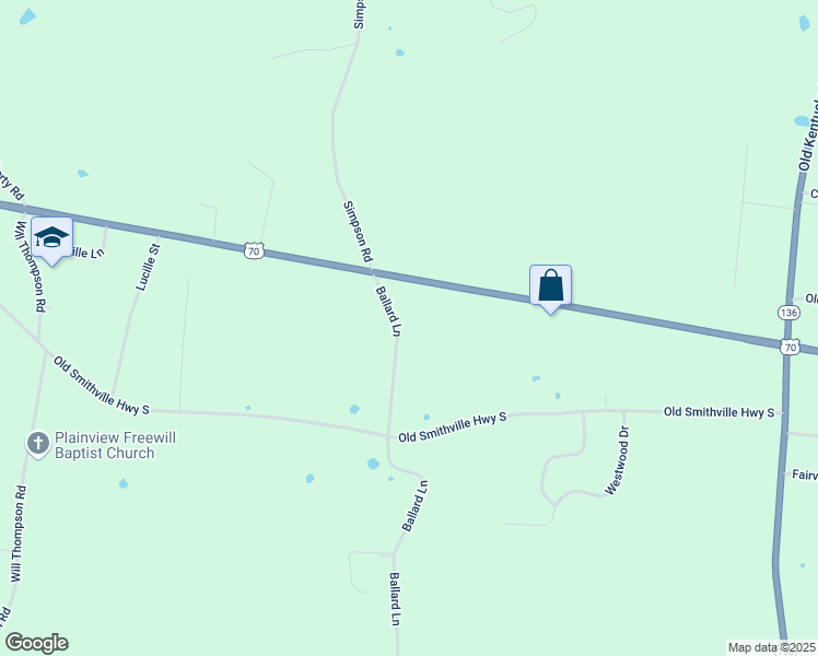 map of restaurants, bars, coffee shops, grocery stores, and more near 231 Ballard Lane in Sparta