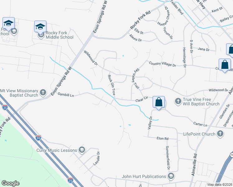 map of restaurants, bars, coffee shops, grocery stores, and more near 602 Rock Glen Trace in Smyrna