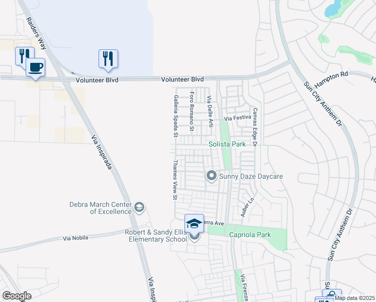 map of restaurants, bars, coffee shops, grocery stores, and more near 2008 Water Irises Walk in Henderson