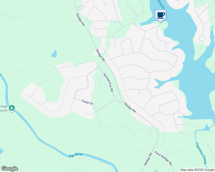 map of restaurants, bars, coffee shops, grocery stores, and more near 123 Sacred Fire Road in Louisburg