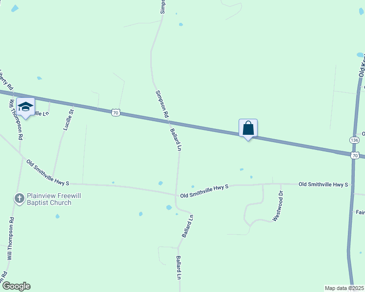 map of restaurants, bars, coffee shops, grocery stores, and more near 231 Ballard Lane in Sparta