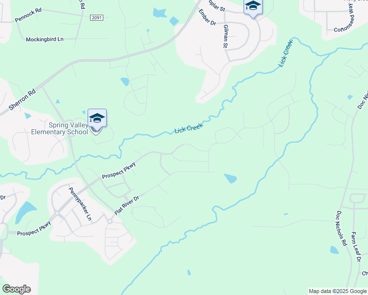 map of restaurants, bars, coffee shops, grocery stores, and more near 3316 Prospect Parkway in Durham
