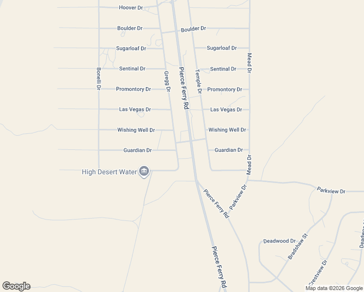 map of restaurants, bars, coffee shops, grocery stores, and more near 28585 Pierce Ferry Road in Meadview