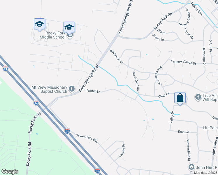 map of restaurants, bars, coffee shops, grocery stores, and more near 3503 Gambill Lane in Smyrna