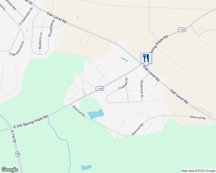 map of restaurants, bars, coffee shops, grocery stores, and more near 2825 East Old Spring Hope Road in Nashville