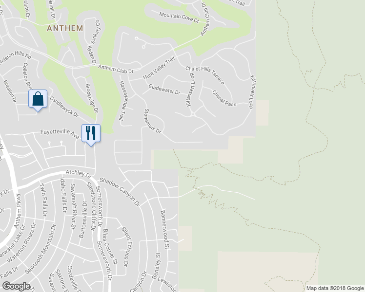 map of restaurants, bars, coffee shops, grocery stores, and more near 49 Stonemark Drive in Henderson