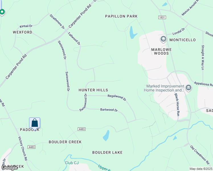 map of restaurants, bars, coffee shops, grocery stores, and more near 4917 Swisswood Drive in Raleigh