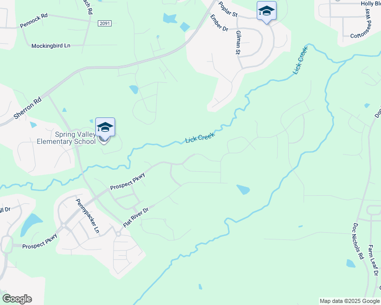map of restaurants, bars, coffee shops, grocery stores, and more near 3315 Prospect Parkway in Durham