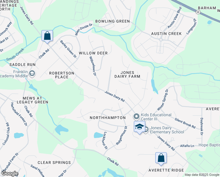 map of restaurants, bars, coffee shops, grocery stores, and more near 925 Jones Dairy Rd in Wake Forest