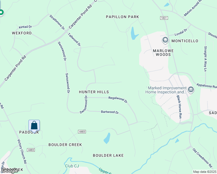 map of restaurants, bars, coffee shops, grocery stores, and more near 4917 Swisswood Drive in Raleigh