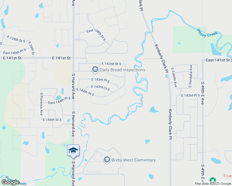 map of restaurants, bars, coffee shops, grocery stores, and more near 3808 East 144th Street South in Bixby