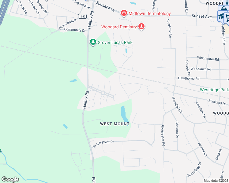 map of restaurants, bars, coffee shops, grocery stores, and more near 704 Mayfair Drive in Rocky Mount
