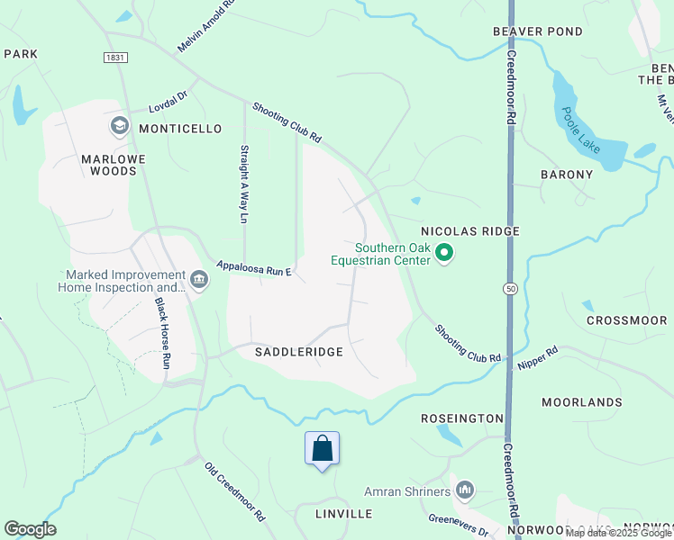 map of restaurants, bars, coffee shops, grocery stores, and more near 1700 Percheron Place in Raleigh