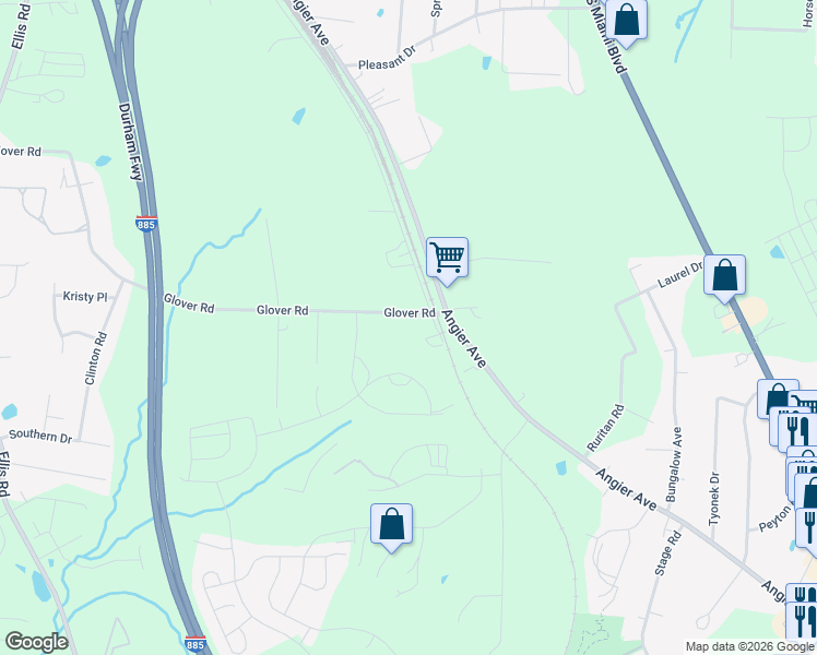 map of restaurants, bars, coffee shops, grocery stores, and more near 3708 Rigsbee Road in Durham