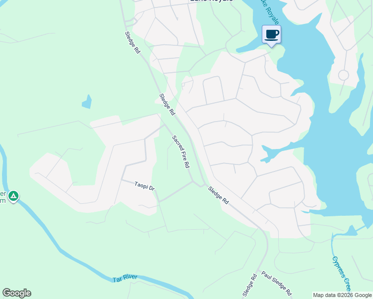 map of restaurants, bars, coffee shops, grocery stores, and more near 126 Sacred Fire Road in Louisburg