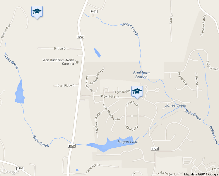 map of restaurants, bars, coffee shops, grocery stores, and more near 405 Legends Way in Chapel Hill