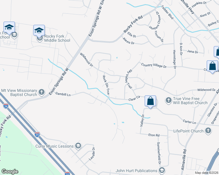 map of restaurants, bars, coffee shops, grocery stores, and more near 602 Rock Glen Trace in Smyrna