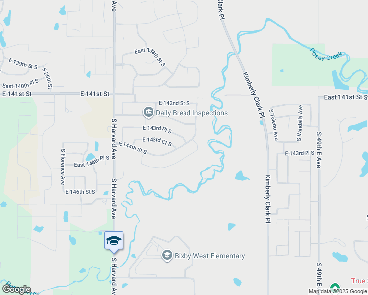 map of restaurants, bars, coffee shops, grocery stores, and more near 3808 East 144th Street in Bixby