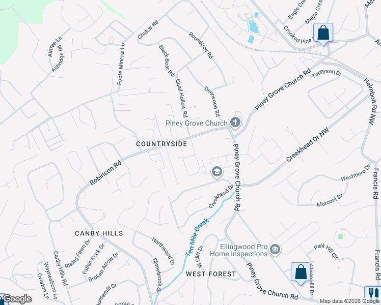 map of restaurants, bars, coffee shops, grocery stores, and more near 2000 Belle Terra Road in Knoxville
