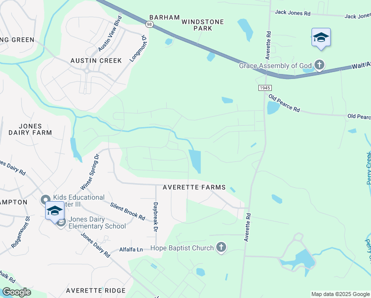 map of restaurants, bars, coffee shops, grocery stores, and more near 1101 Averette Road in Wake Forest