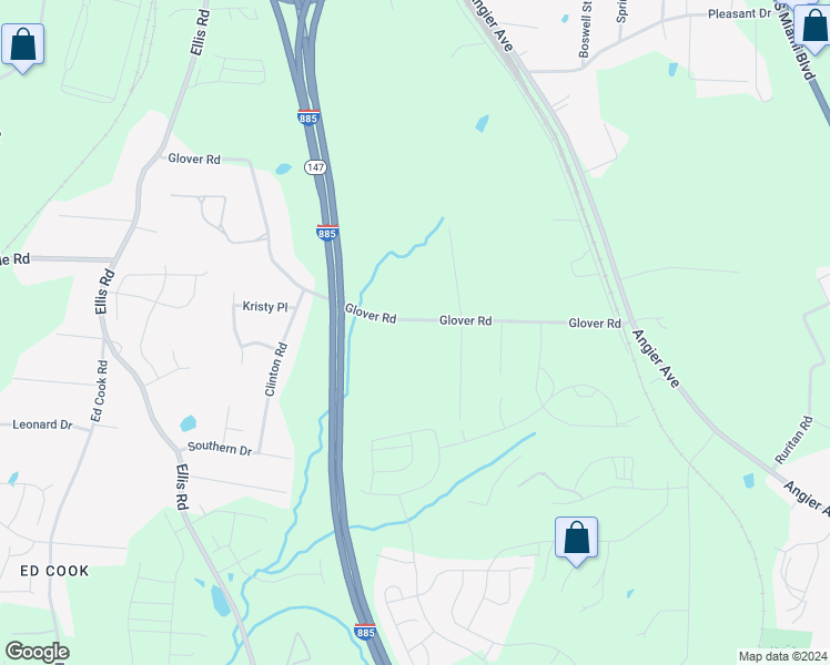 map of restaurants, bars, coffee shops, grocery stores, and more near 2518 Glover Road in Durham