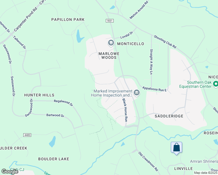 map of restaurants, bars, coffee shops, grocery stores, and more near 11636 Appaloosa Run West in Raleigh