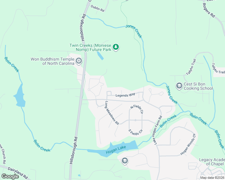 map of restaurants, bars, coffee shops, grocery stores, and more near 806 Long Meadows Road in Chapel Hill