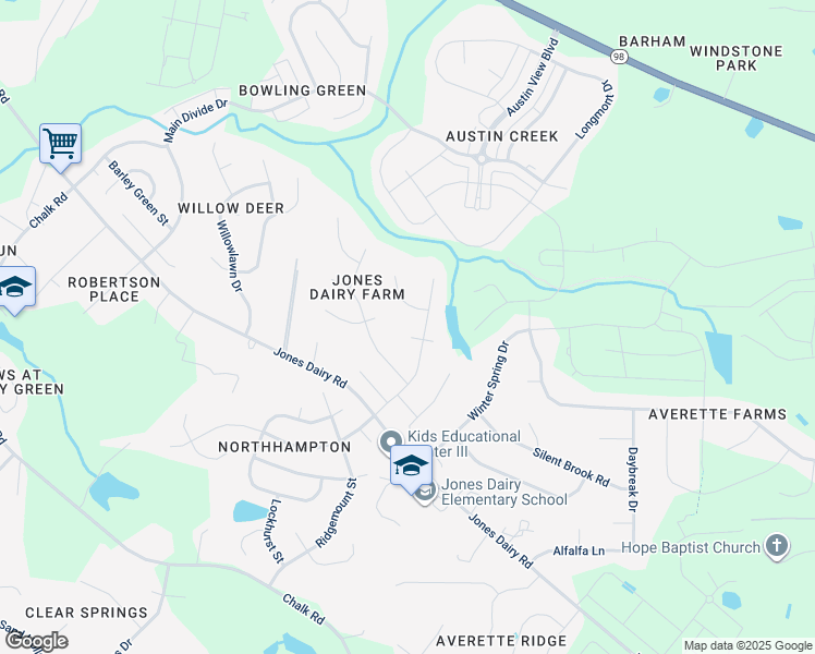 map of restaurants, bars, coffee shops, grocery stores, and more near 4505 Kirkham Court in Wake Forest