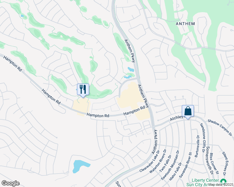 map of restaurants, bars, coffee shops, grocery stores, and more near 2544 Forest City Drive in Henderson