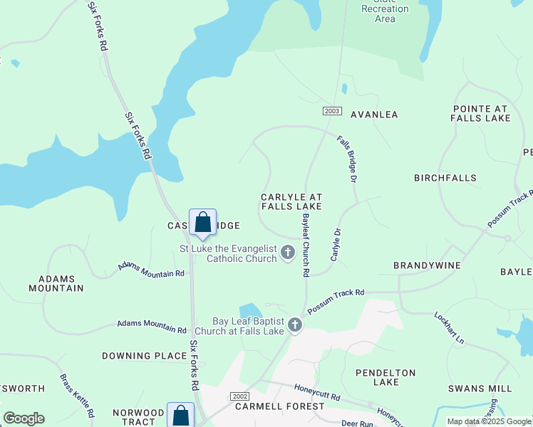 map of restaurants, bars, coffee shops, grocery stores, and more near 6028 Crescent Knoll Drive in Raleigh