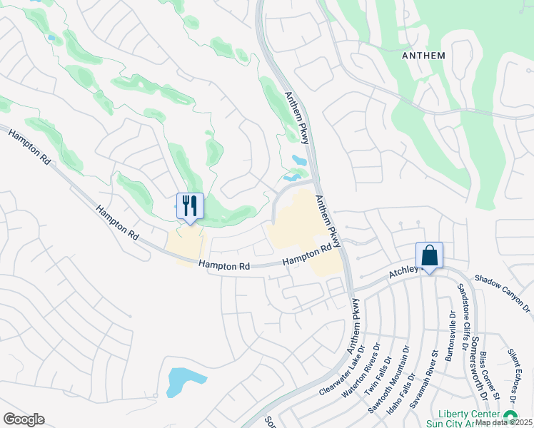 map of restaurants, bars, coffee shops, grocery stores, and more near 2544 Forest City Drive in Henderson