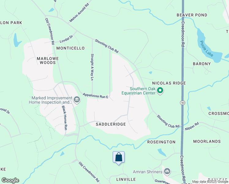 map of restaurants, bars, coffee shops, grocery stores, and more near 11904 Appaloosa Run East in Raleigh