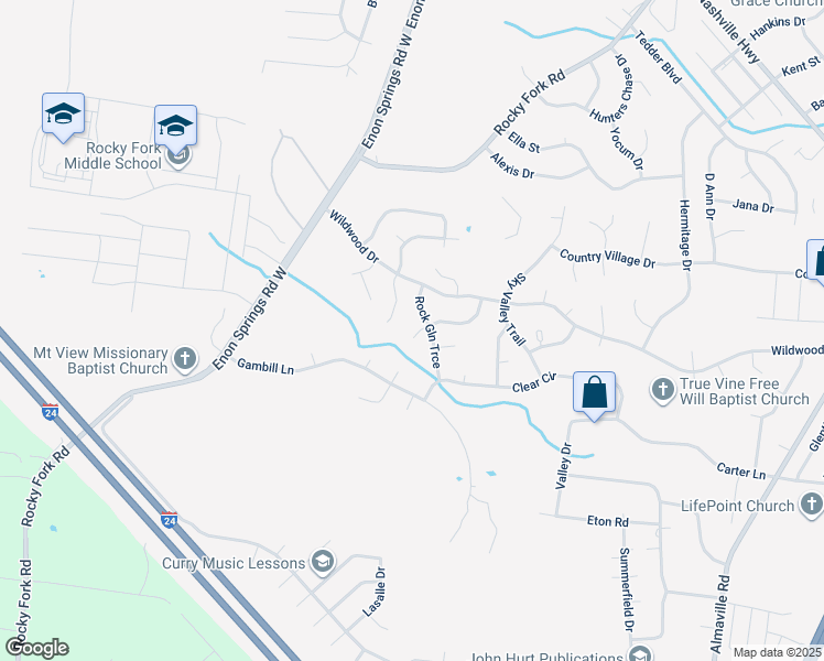 map of restaurants, bars, coffee shops, grocery stores, and more near 1124 Emma May Point in Smyrna