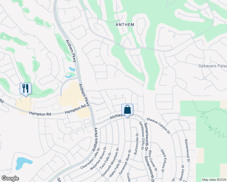 map of restaurants, bars, coffee shops, grocery stores, and more near 2335 Fayetteville Avenue in Henderson