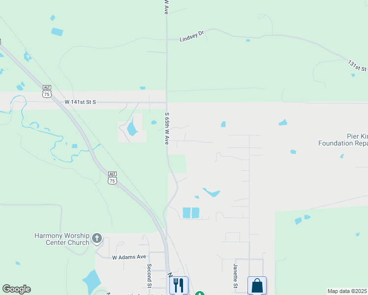 map of restaurants, bars, coffee shops, grocery stores, and more near 514 Rockwood Drive in Kiefer