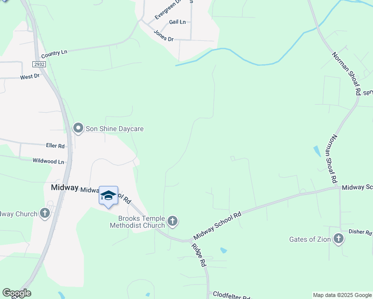 map of restaurants, bars, coffee shops, grocery stores, and more near Ralph Craver Road in Winston-Salem